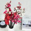 1/3pcs Artificial Flowers Plum Blossom Peach Branch Silk Home Room Wedding Party Garden Decorations Christmas Wreath Accessories