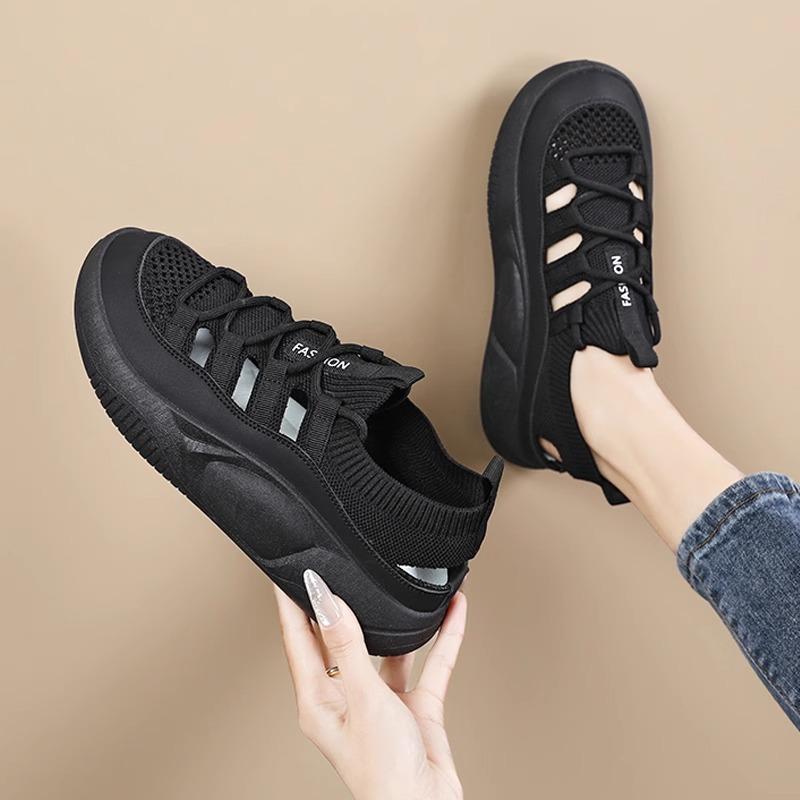 Mesh Hollow Sneakers Women's Summer Breathable Casual Dad Shoes Running Shoes