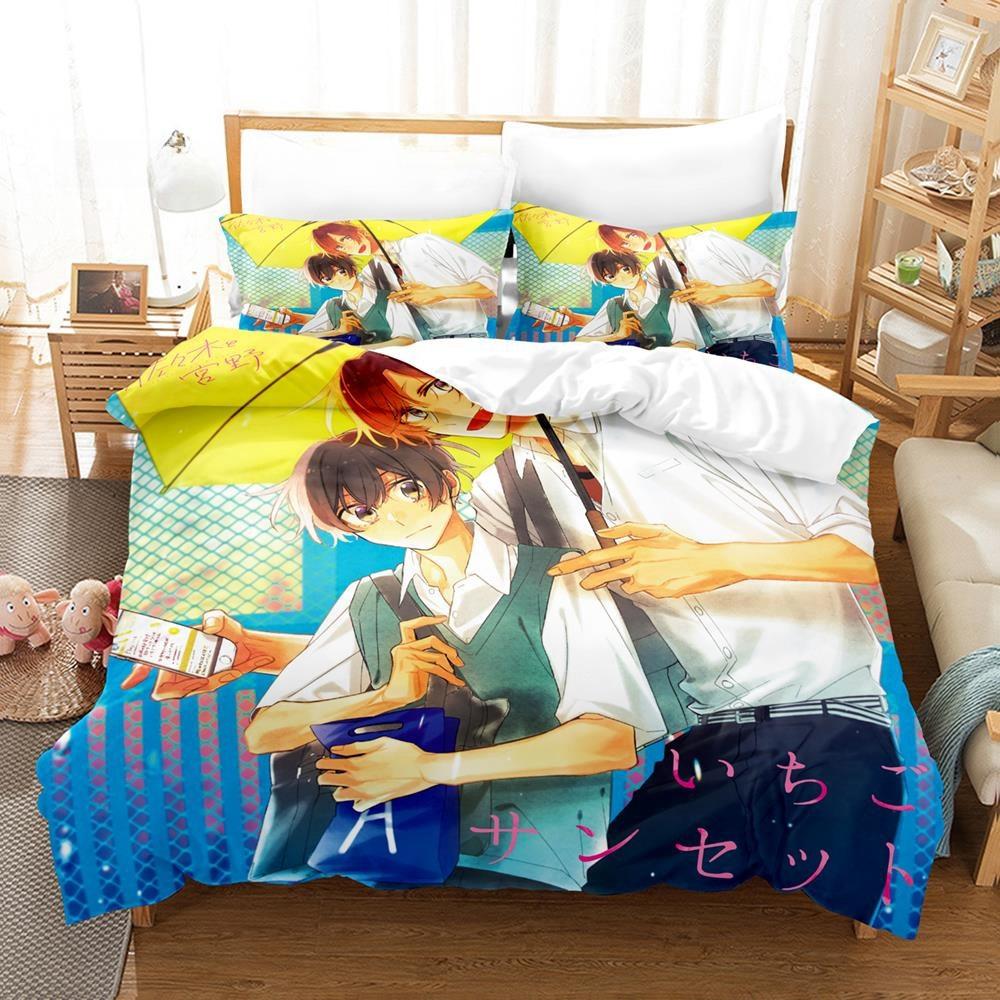 3D Print Anime Bed Sheet Sets Kawaii Sasaki To Miyano Bedding Set Single Twin Full Queen King Size Bed Set Aldult Kid Bedroom