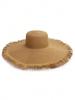 Womens Large Brim Woven Straw Sun Hat With Fringe Trim Bohemian Beach Hat Summer