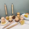 OEM Kitchen Scrub Brush Set with Bamboo Handle & Coconut Fibers Bristles Vegetable /Water Bottle Dish/Pot Cleaning Brush Set