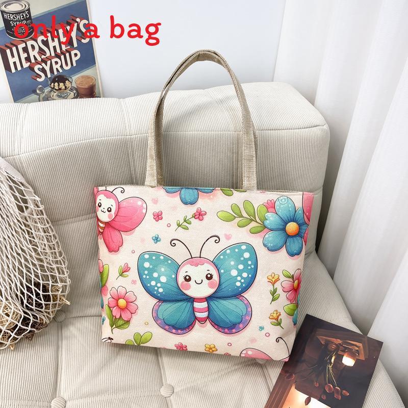 Ethnic Style Canvas Shoulder Bag With Bright Print For Daily Use