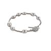 Stainless Steel Round Bead Irregular Freshwater Pearl Bracelet with T-shaped Clasp, Stylish and Elegant Jewelry Accessory