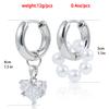 Double-ring dual-purpose earrings, light luxury zircon love pendant accessories earrings