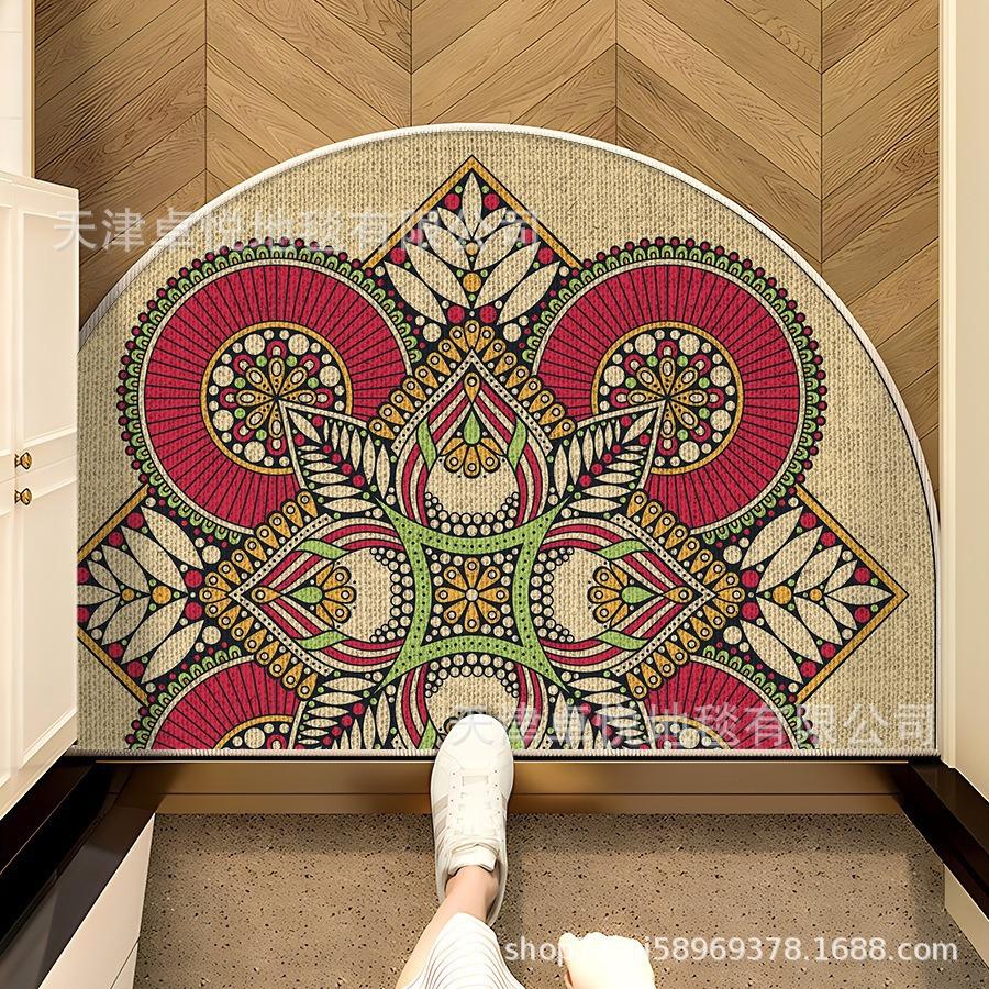 

Полукруглый коврик для пола, ковер для входной двери, абсорбирующий и противоскользящий ковер, коврик с принтом следов ног 40 * 60cm