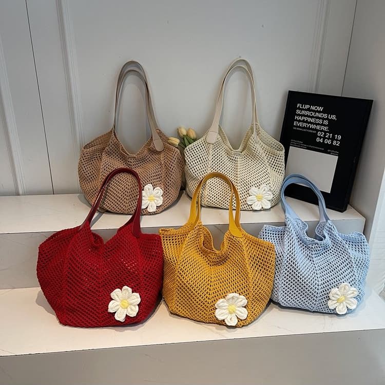 Hollow woven tote bag women's casual shoulder bag