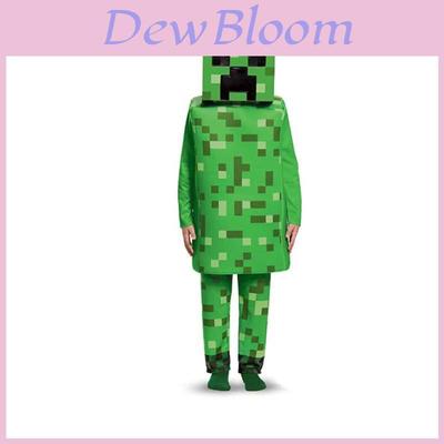 Halloween Minecraft Creeper Kostumesæt Til Børn 3-delt Cosplay Sæt