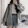 Zip-up Harajuku Oversized Hoodies for Women Clothes Hooded Long Sleeve Jumper Hooded Regular Coat Casual Korean Style Sweatshirt
