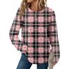 Women's Plaid Print Round Neck Long Sleeve Casual Loose Top