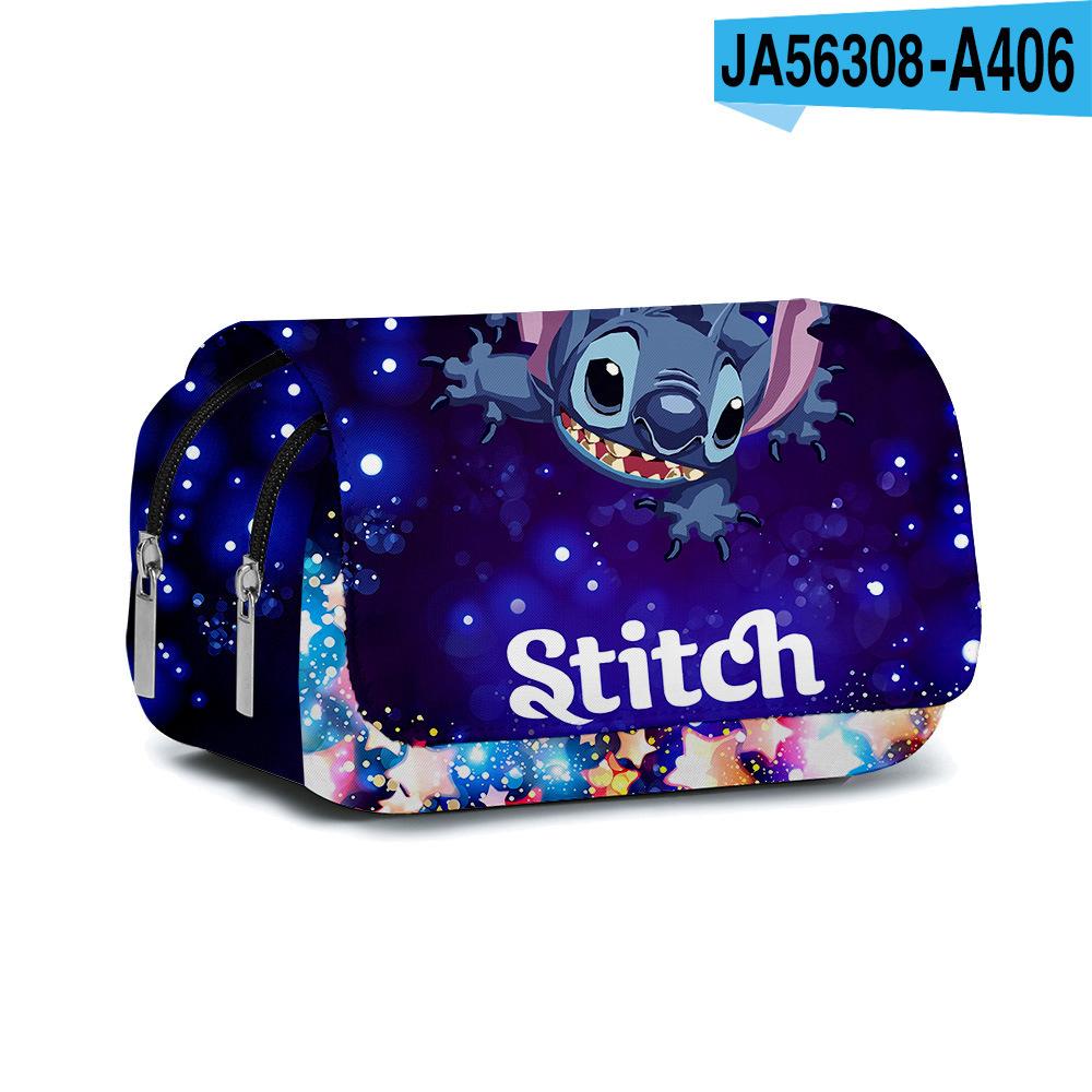 3D Digital Full-Print Schoolbag Double-Layer Flip Pencil Case Children'S Stationery Box
