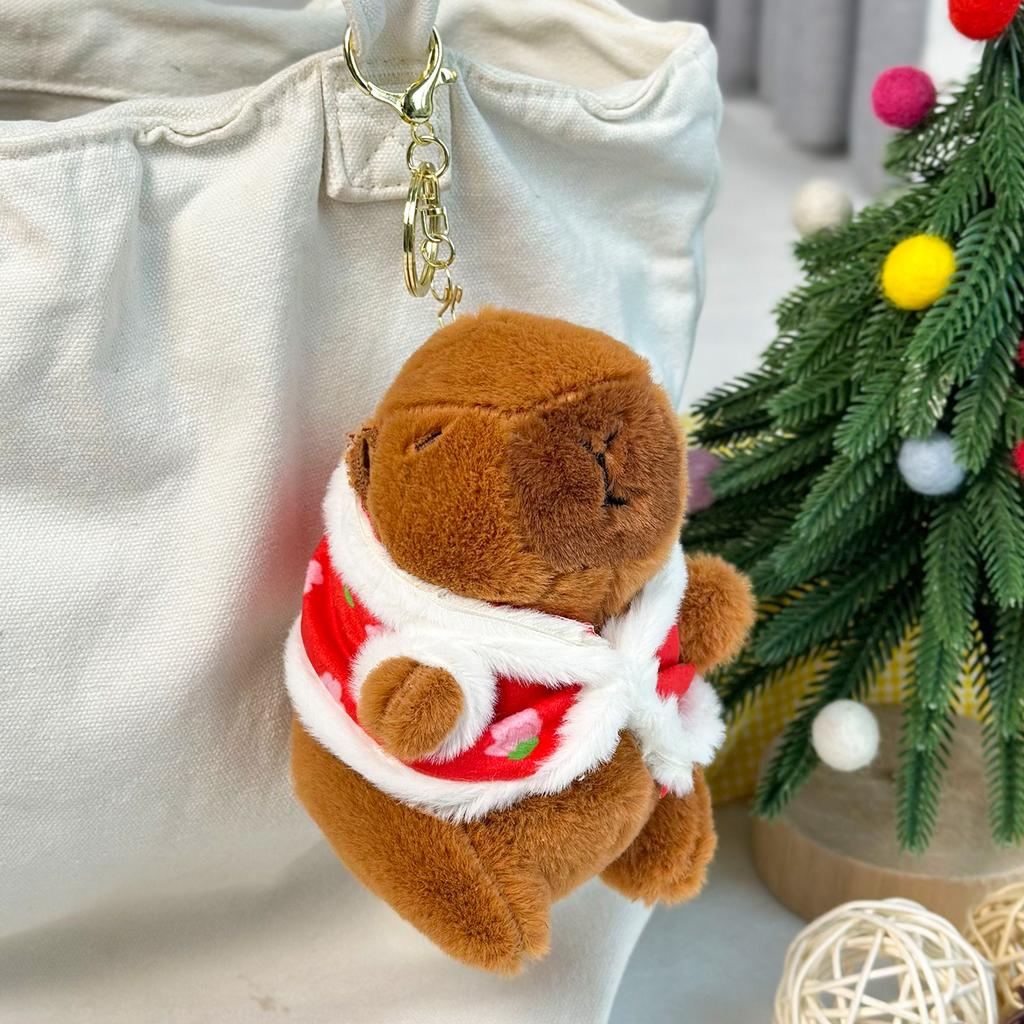 Kapibala Plüsch-Anhänger, süße Capybar-Puppe, Stoffpuppe, Schlüsselanhänger, 10,2 cm große Greifpuppe