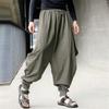Men Retro Casual Cotton Harem Japanese Trousers With Comfortable Linen Fabric For Stylish Everyday Wear