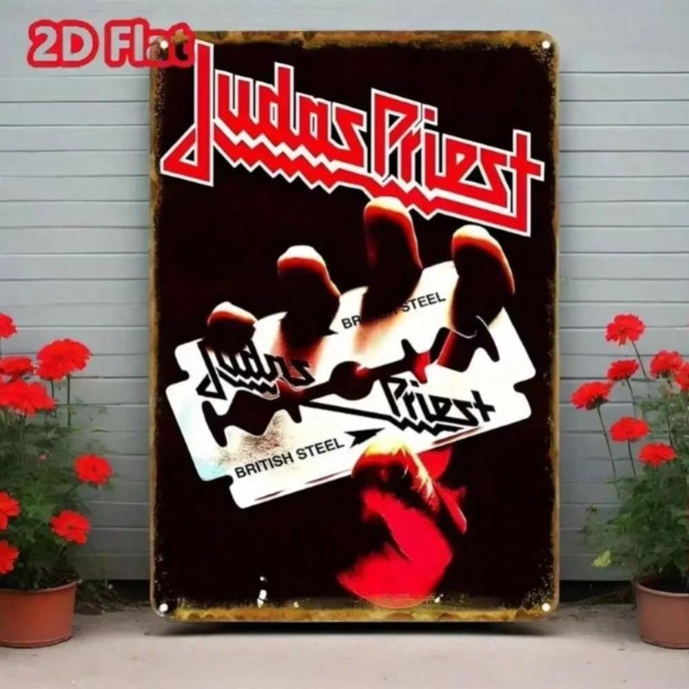 Targa in Metallo Judas Priest Retro Wall Art per Bar Pub
