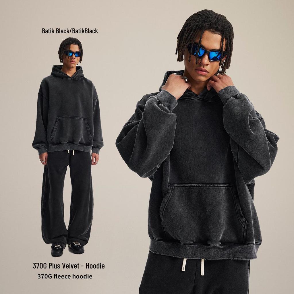 Chain Tide Menswear | 2025 Autumn/Winter Boxy Fit Ripped Distressed Hooded Sweatshirt with Plus Velvet