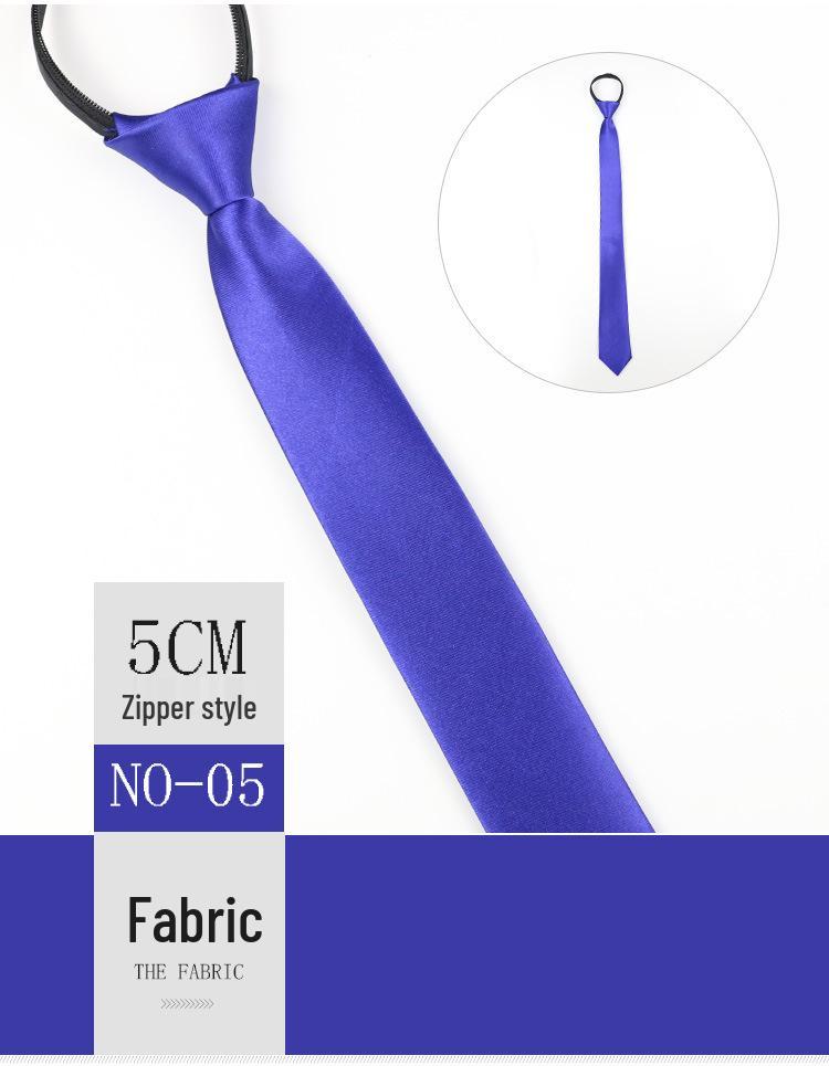 Herren 5cm Reißverschluss-Stil Imitationsseide Monochromatische Krawatte
