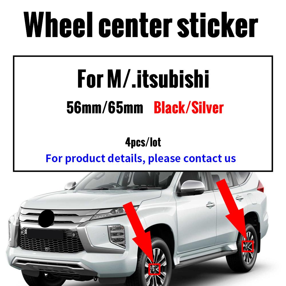 56MM Car Wheel Center Decal Sticker Badge Accessories For Mitsubishi 9 Ralliart EX ASX L200 Colt Outlander Pajero Lancer Eclipse