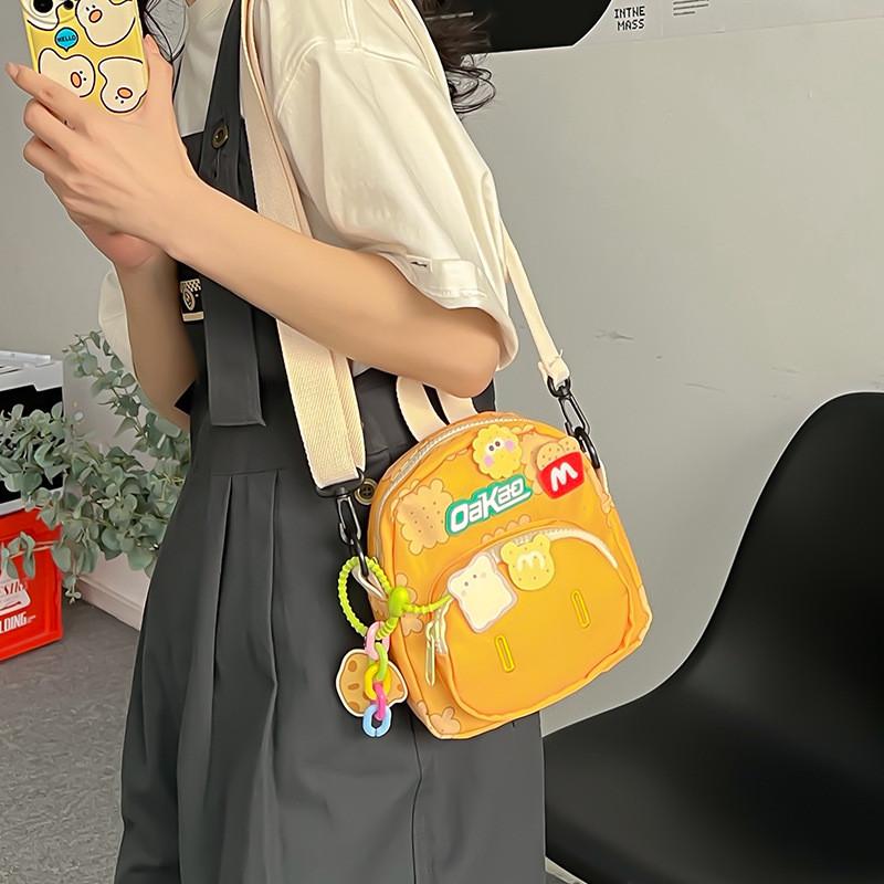 Soft Oxford Fabric Girls Handbag With Color Block Design For Casual Outings
