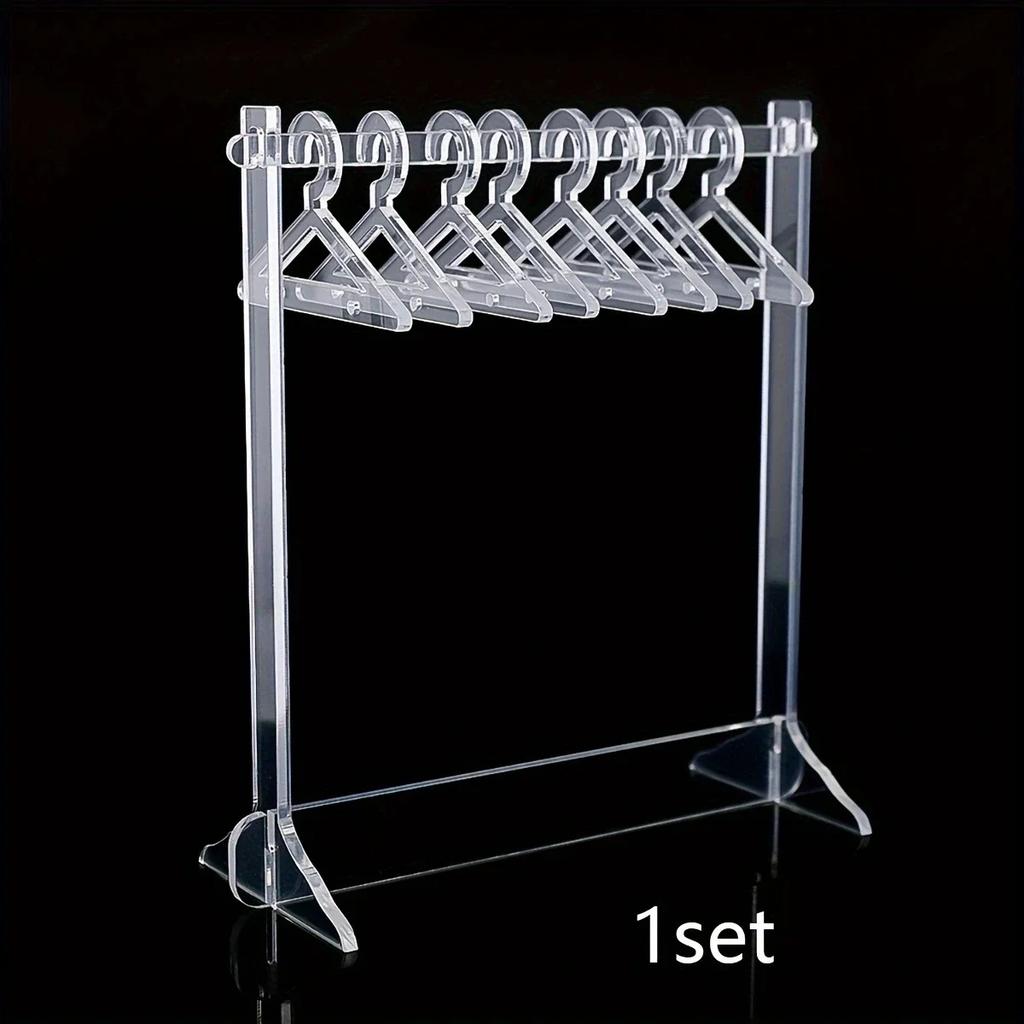 1set/2sets Acrylic Creative Jewelry Racks, Coat Hangers Shape Earring Racks, Cute Gift For Women And Girl, Home Shop Decor