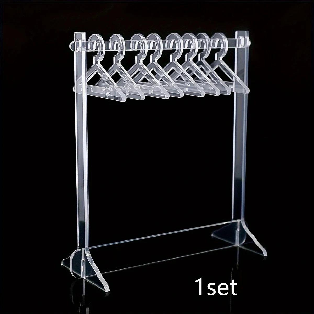 

1set/2sets Acrylic Creative Jewelry Racks, Coat Hangers Shape Earring Racks, Cute Gift For Women And Girl, Home Shop Decor
