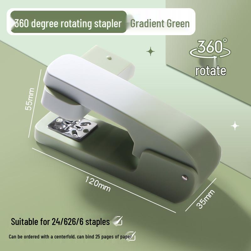 Gradient Color Rotatable Stapler: Large, Effort-Saving, Portable Student & Office Stitching Tool