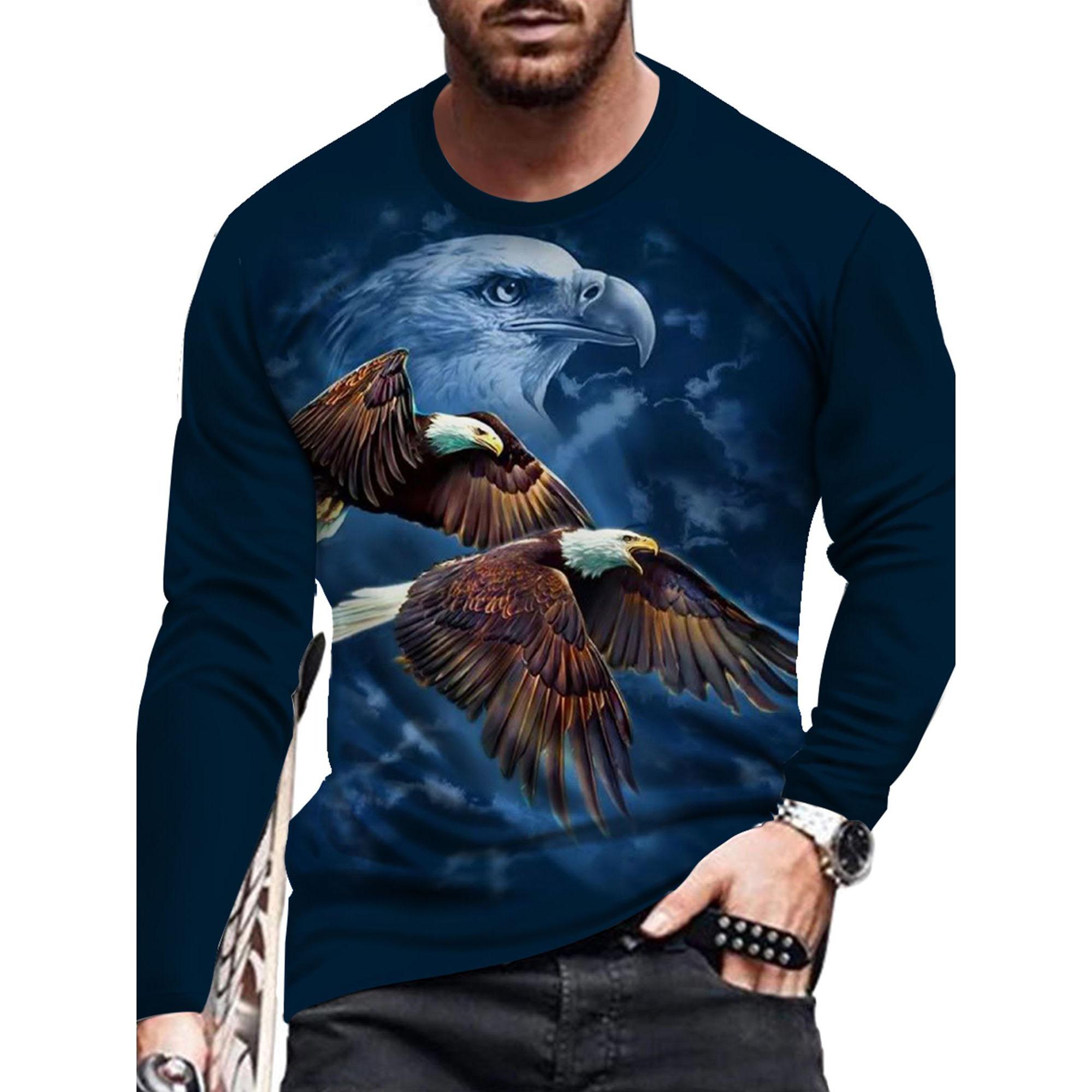 

Осенне-весенняя мужская футболка с длинным рукавом и принтом XL