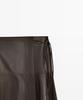 Masimodutti Napa Leather Bow Detail Midi Skirt
