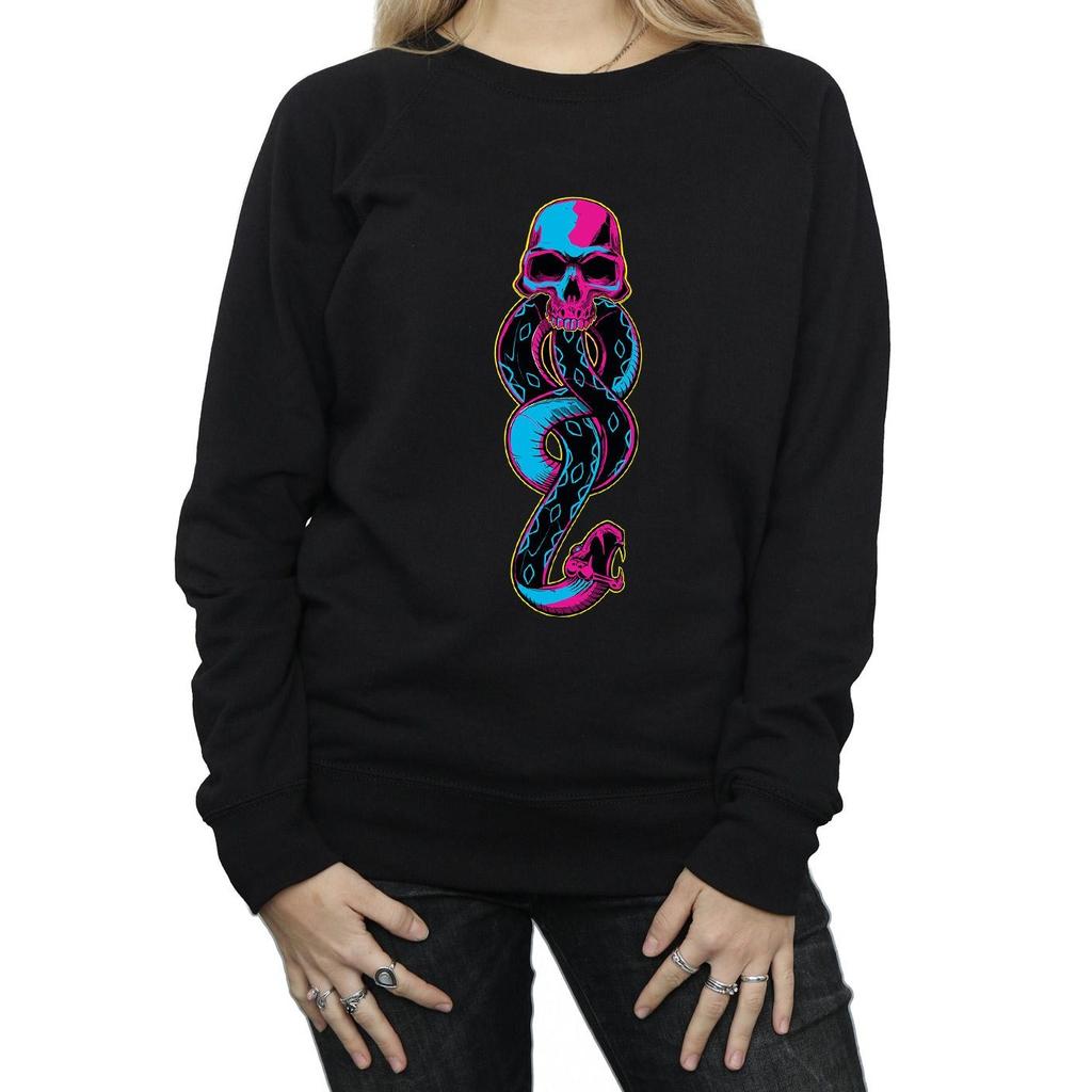 HARRY POTTER Womens/Ladies Neon Dark Mark Sweatshirt