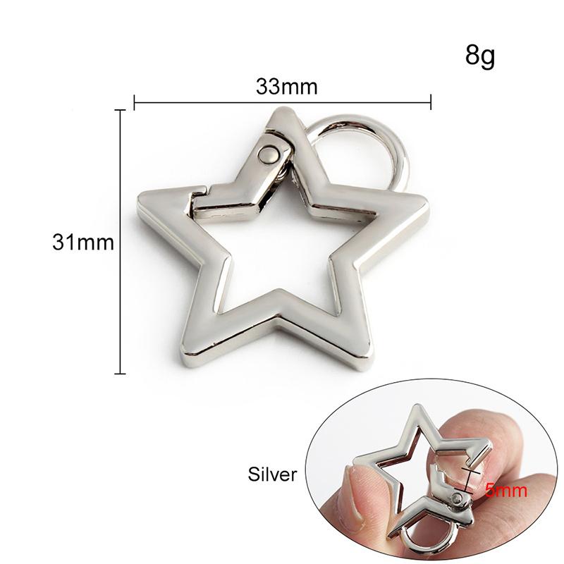 Hollow Star Shaped Spring Clasp Metal Carabiner Keychain Bag Clip Hook Dog Chain Buckle Connector Diy Jewelry Making Accessories