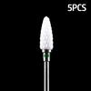 5pcs Milling Cutter For Manicure Set Ceramic Nail Drill Bit Mill Manicure Machine Pedicure Tools for Removing Gel File 3/32 Inch