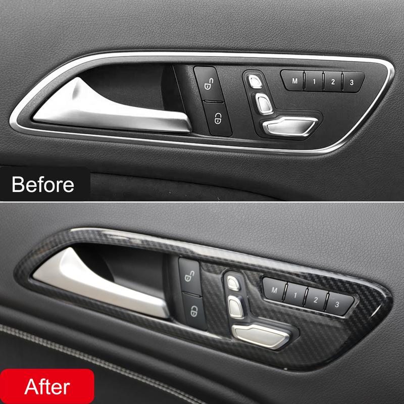 Only Fit LHD! Car Inner Door Handle Bowl Frame Trim for Mercedes Benz A Class W176 2013-2018 / CLA W117 2015- Car Styling