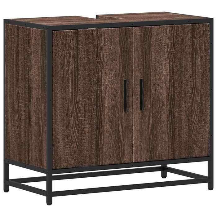 VidaXL Bathroom Vanity Unit Brown Oak 65x33x60 Cm, Bathroom Sink Cabinet, Bathroom Furniture 849268
