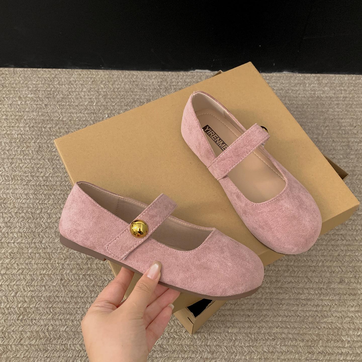 

Queen Fan Retro French Flat Bottom Shoes Women s 2025 New Autumn Skirts Versatile Mary Jane Shoes 35 розовый