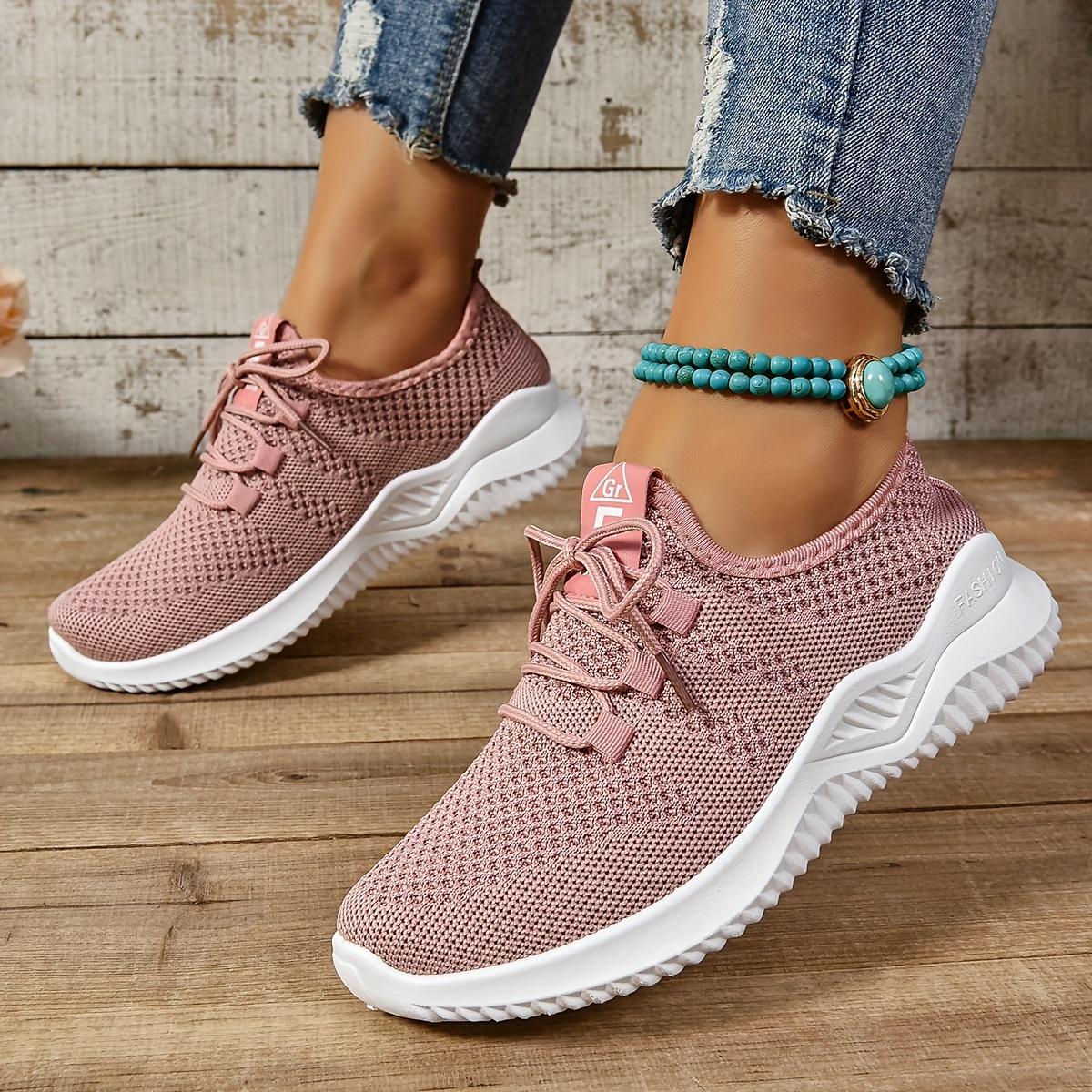 

Женские повседневные дышащие кроссовки на шнуровке с низким верхом и мягкой подошвой, весенние и летние спортивные кроссовки для бега 38 розовый