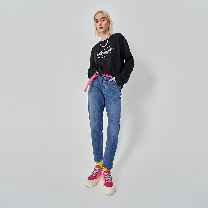 FW23 Comfortable Black Long Sleeve T-Shirt Unisex tops LUT0072353RX00FK11000