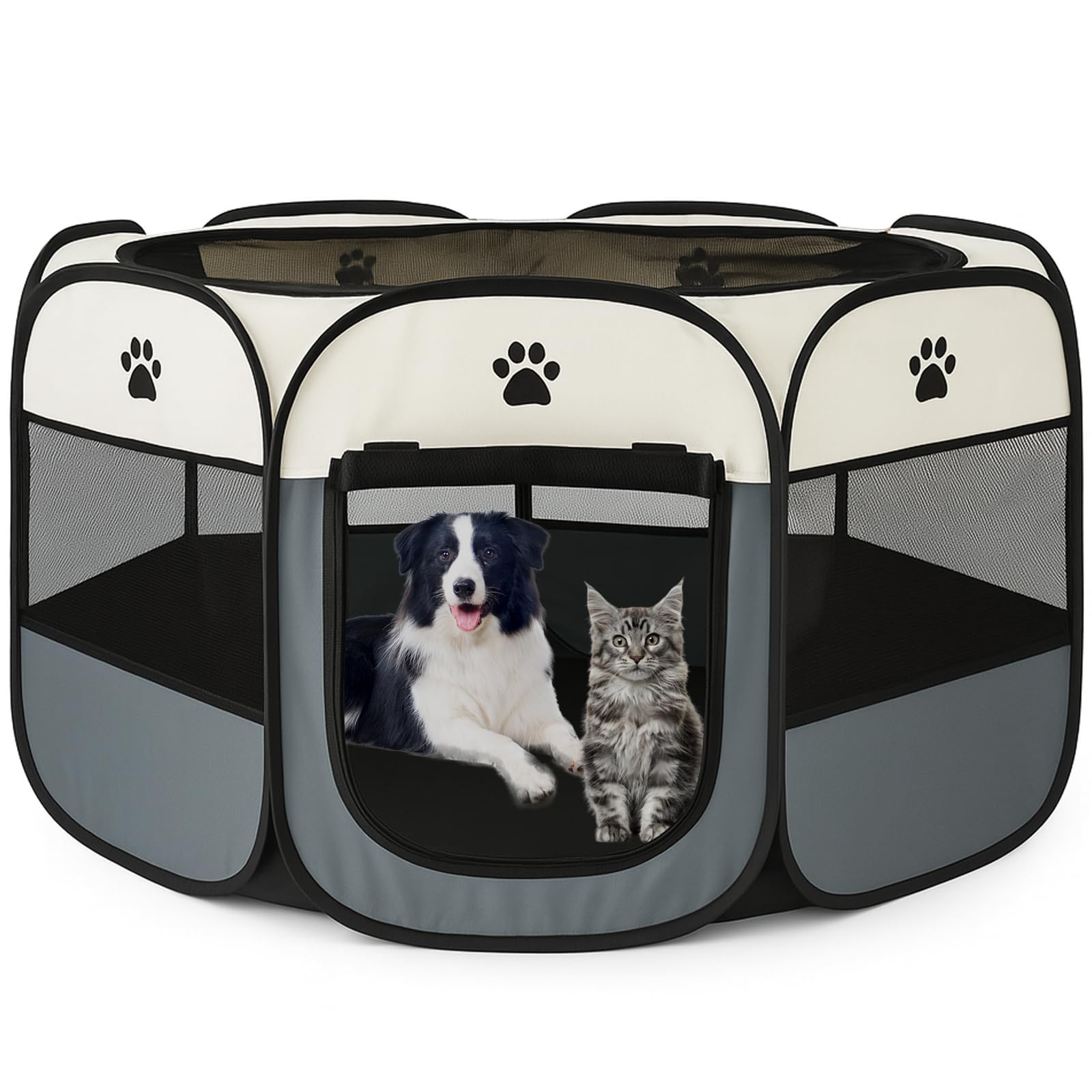 

Саеда Складной Питомец х х х 91см Большой Восьмиугольный Собачий Дом с Идеально подходит для В помещении и на Открытом воздухе Катастрофа Кошка и Собака Складная Собачья Сетка Подходит для Больших серый