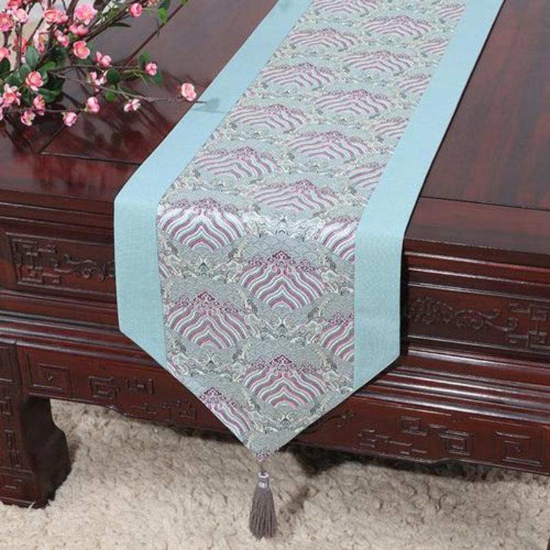 Steagul de masă de țesut din brocart chinezesc Moda simplu Steagul de masă rurală Tesatura de masă de ceai Tesatura de masă pentru masă