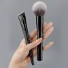 2 All-black Flame Brushes, Loose Powder Brushes + Square Foundation Brush, Makeup Brush Set, Blush Brush, Grooming Brush, Beauty Brush.