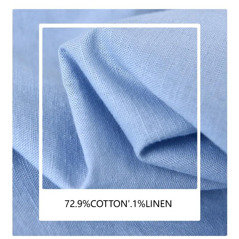 Einfacher Stil Baumwolle Leinen Hemden für Herren Frühling Sommer Täglich Lässig Langarmhemd Tasche Stehkragen Einfarbiges Hemd Strand Atmungsaktiv Herren Top