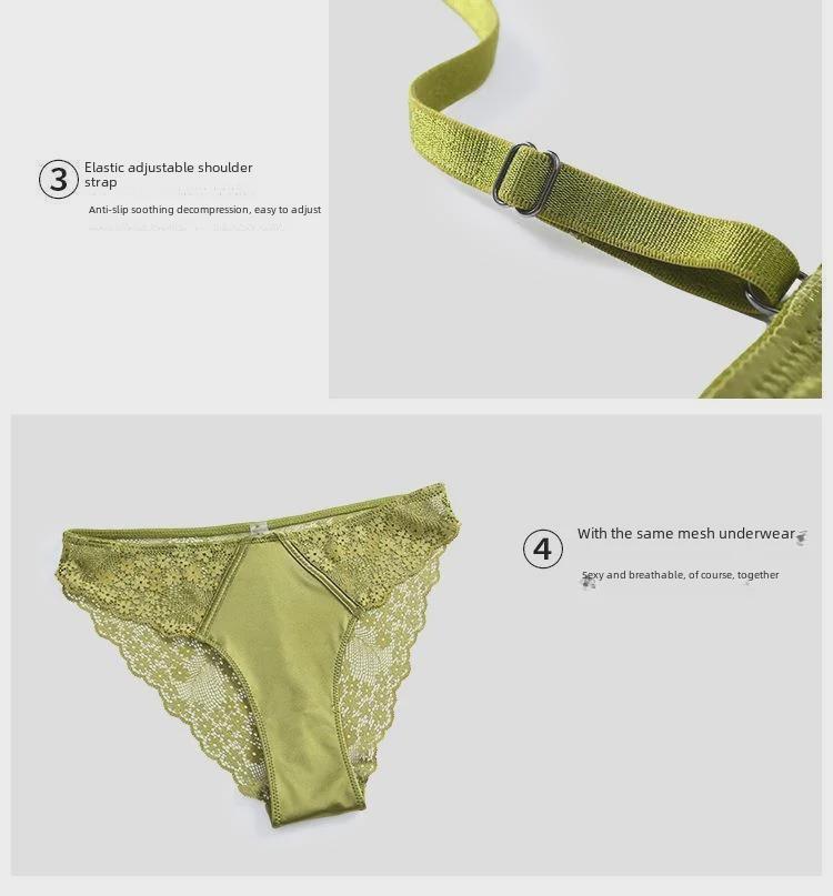 Französisches Satin-Spitzen-BH-Set: Heben und Stützen für eine schlanke Silhouette