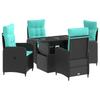 Outdoor Table Set 5 Pcs Poly Rattan