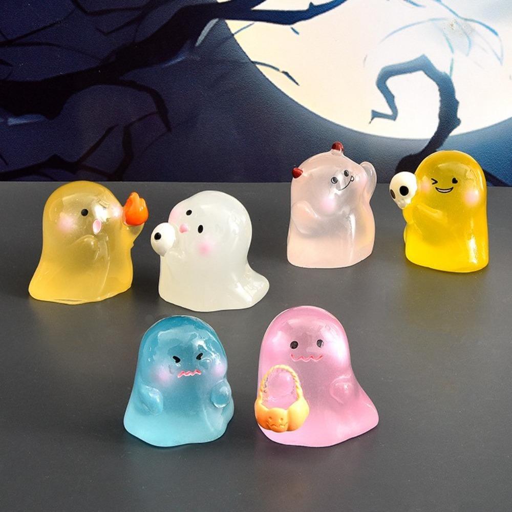 10Pcs Light in The Dark Ghost Figurines Miniatures Resin Crafts Ghost Statue Aquarium