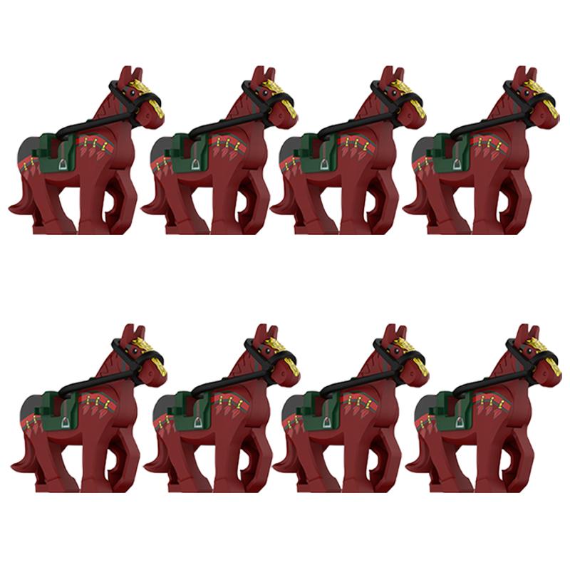 MOC Medieval Military Building Blocks Cavalry Regiment Knight Horse Animal Accessories Set Mini Bricks Buy Goods Boy Toy Gift
