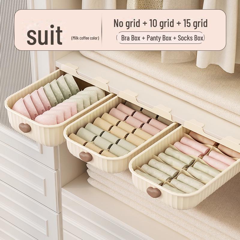 Wall-Mounted Underwear & Socks Storage Box - Large Compartment Organizer