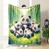 Cute Pandas Relaxing In Bamboo Forest Print Blanket Soft and Cozy Perfect for the Living Room Bed Sofa or a Nap,gift