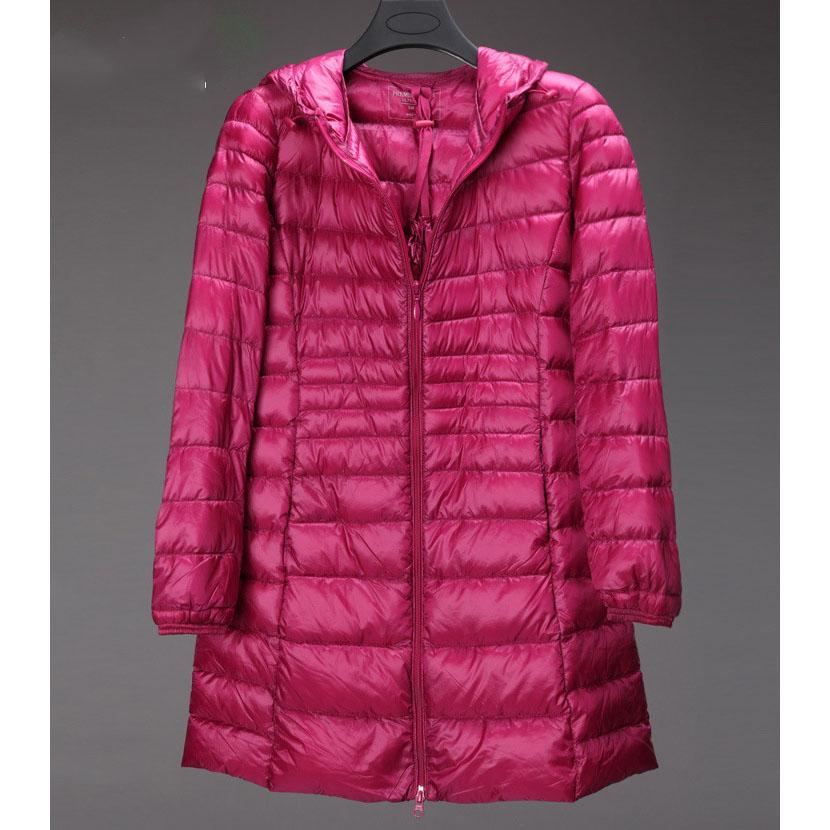 Plus Long Down Jacket Women Winter Ultra Light Down Jacket Women with Hooded Down Coat Female Big Size Coats