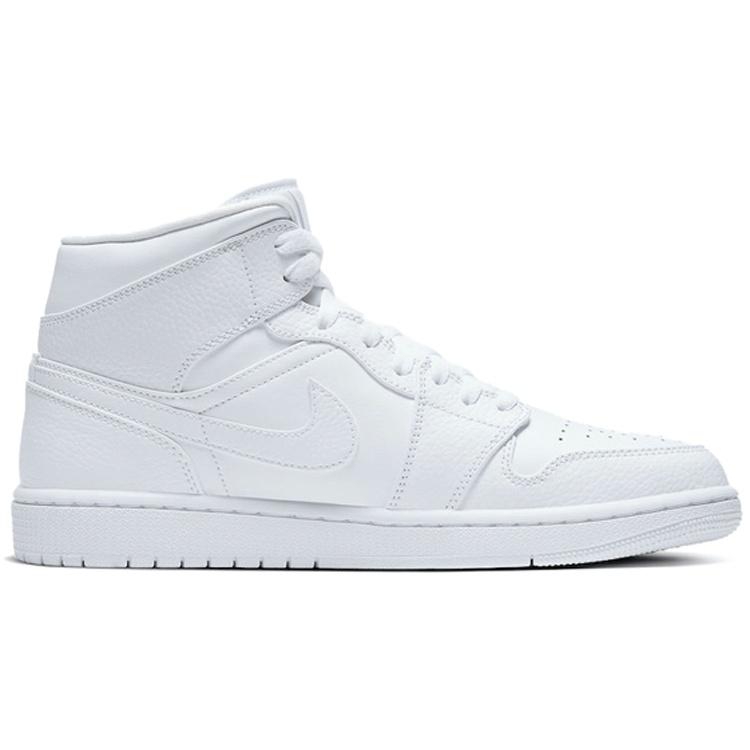 Air Jordan 1 Mid 'Triple White 2020' Men's 554724-130