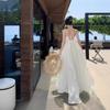 New Versatile Irregular Backless Suspender Dress Chiffon Beach Vacation Style Suspender Dress