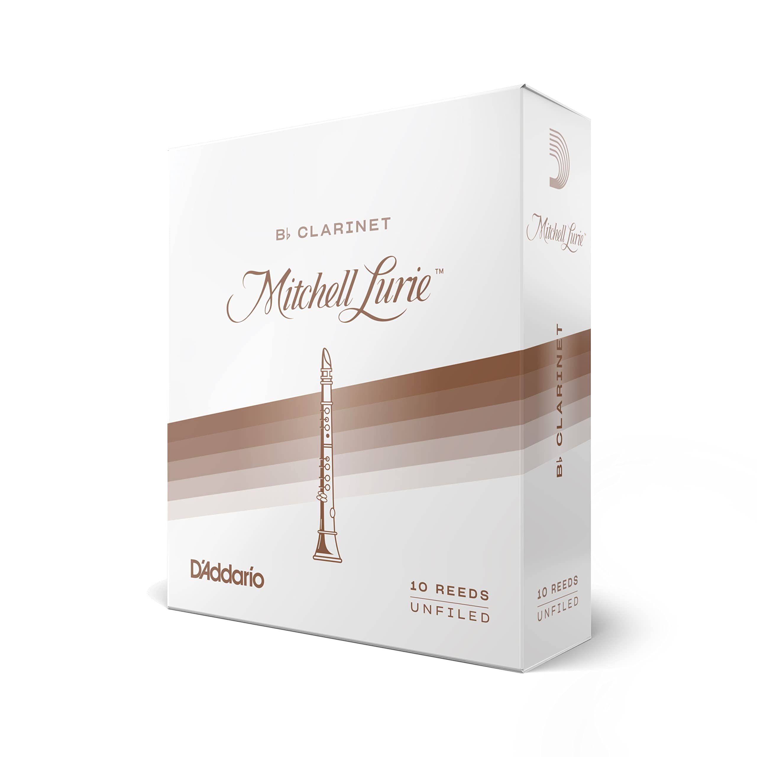 

D Addario WoodWinds D Addario Mitchell Lurie Reeds for Bb Clarinet, RML10BCL400 [Hardness: 4.0], Pack of 10