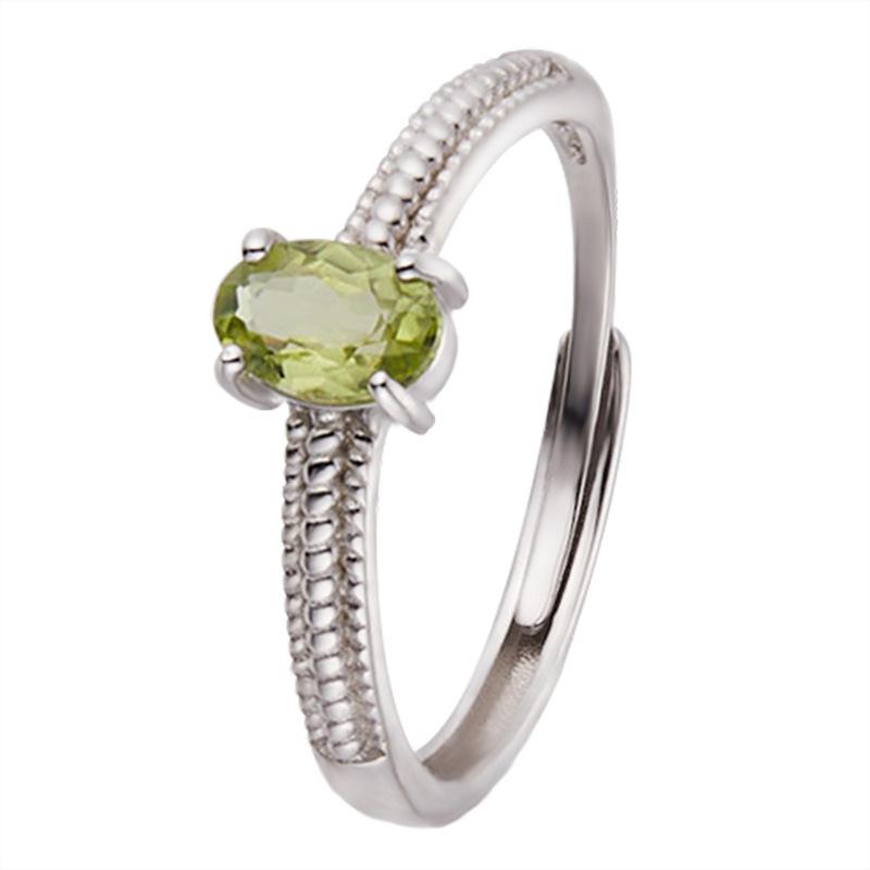 Natural Topaz Tanzanite Sapphire Color Treasure Ring Women'S S925 Sterling Silver Simple Index Finger Ring