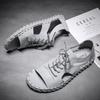 Fashion Summer Hot Selling Men's Leather Casual Shoes Hollowed Out Cool Daily Flat Shoes Men's Beach Sandals Lace Up Handmade Soles